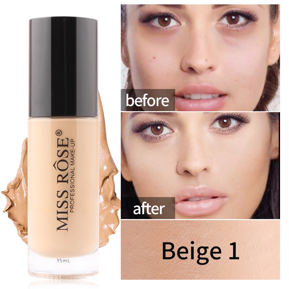 Waterproof Oil Control Light Natural Long-lasting Concealer Liquid Foundation