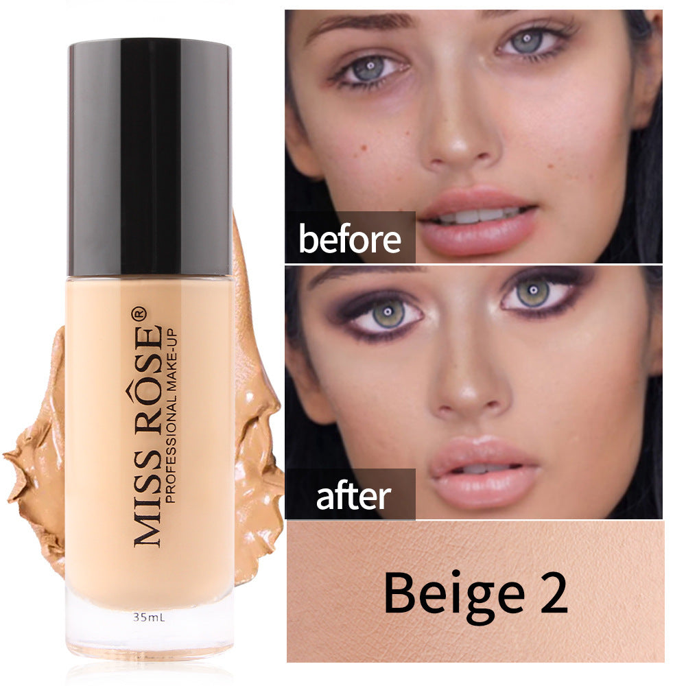 Waterproof Oil Control Light Natural Long-lasting Concealer Liquid Foundation